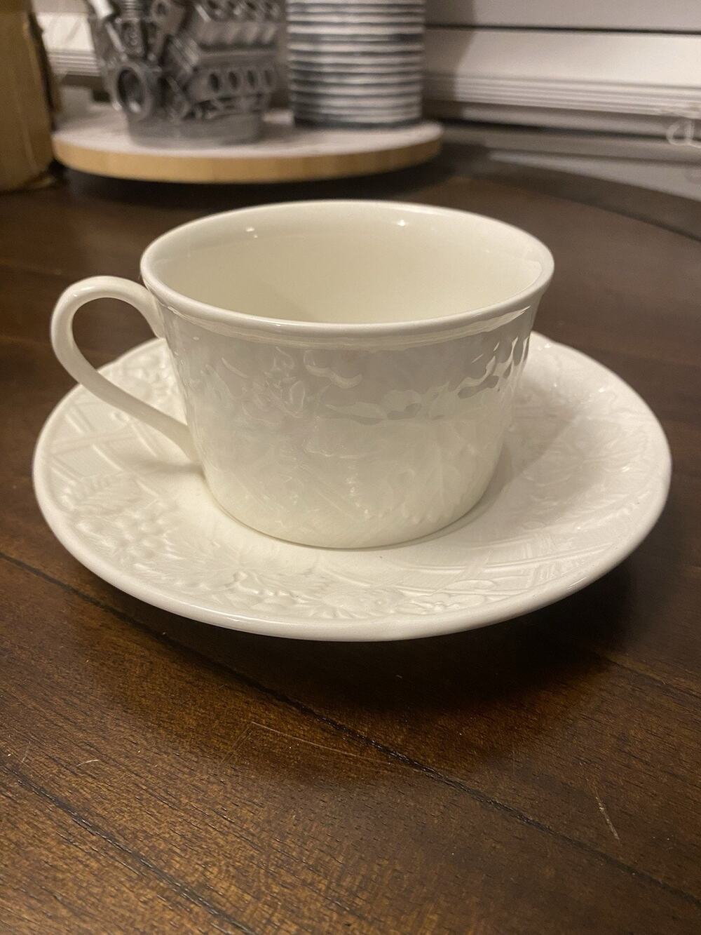 Mikasa English Countryside White Flat Cup & Saucer Set of 5